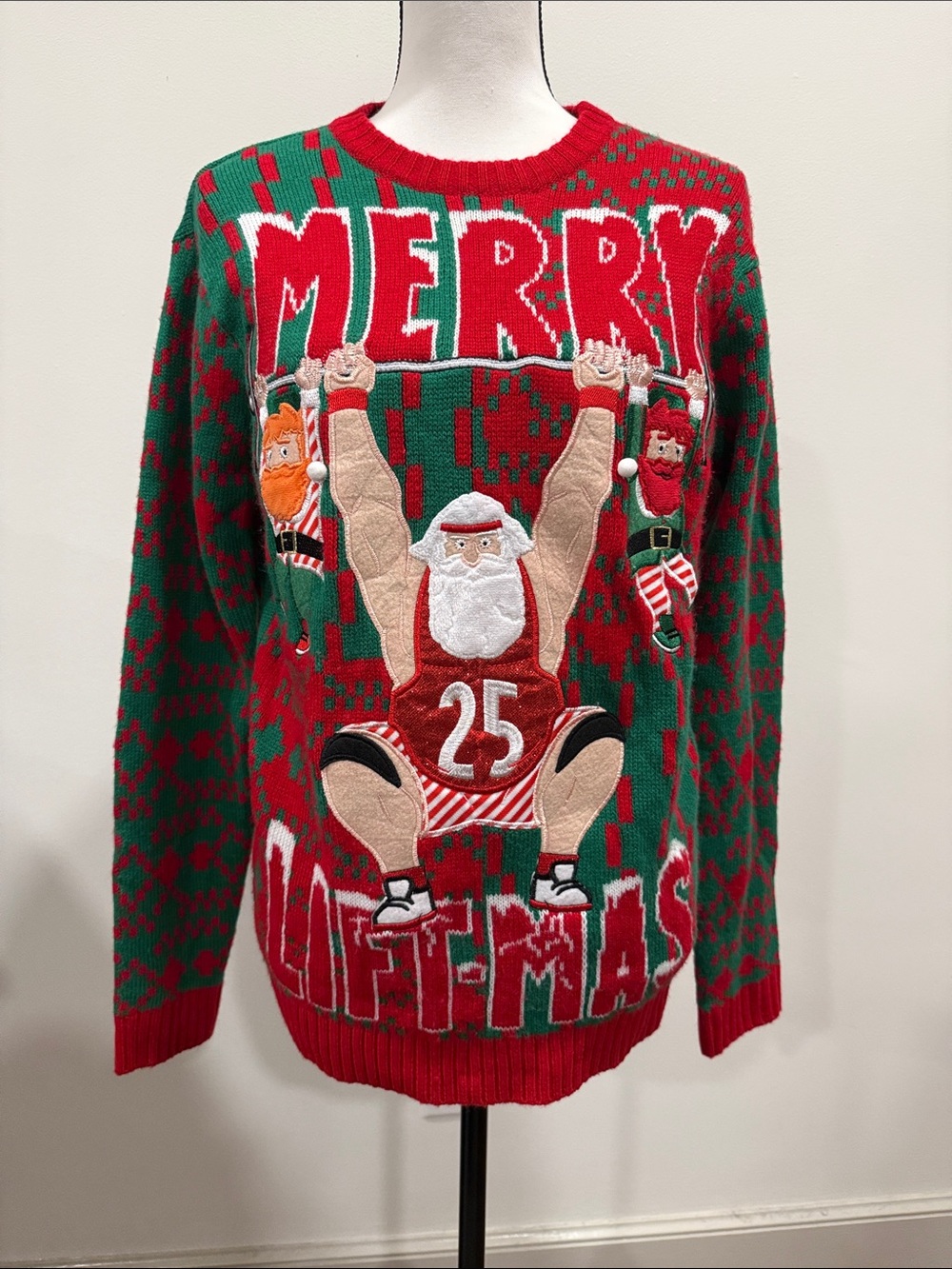 Celebrate Together 'Merry Liftmas' Crewneck Sweater Size Small